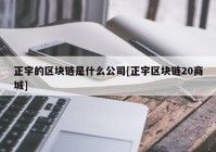 正宇的区块链是什么公司[正宇区块链20商城]