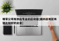 哪家公司有供应专业的区块链[国内应用区块链比较好的企业]